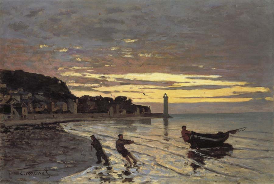 Claude Monet Towing of a Boat at Honfleur